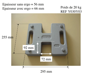 Poids de lestage 20kg en fonte