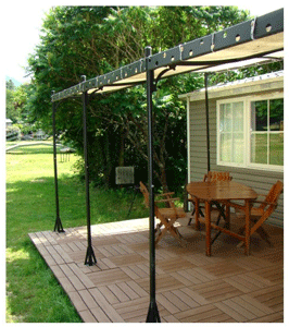 plancher en dalles PVC rapide et facile a mettre en place pour tente, terrasse, piscine