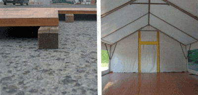 Plancher bois  aspect parquet facile  poser sous tente